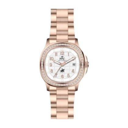 Paris Polo Club PPC-EJ03-RG-WE Crystal-Embellished Bezel Women Watch